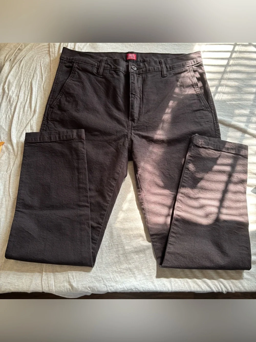Levi’s XX Chino Standard Taper Brown Black Plaid Pants 34x30 Preppy